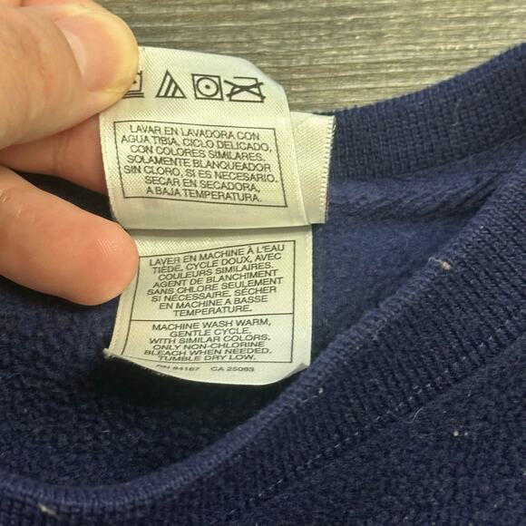 Vintage 90s Disney Winne The Pooh Blue Men M Crewneck Fleece Pullover Sweatshirt - Picture 9 of 11